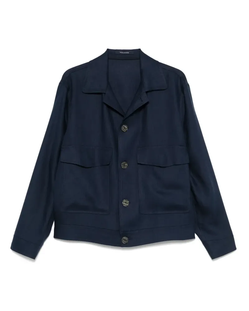 Tagliatore Hemdjacke aus Leinen - Blau Blau