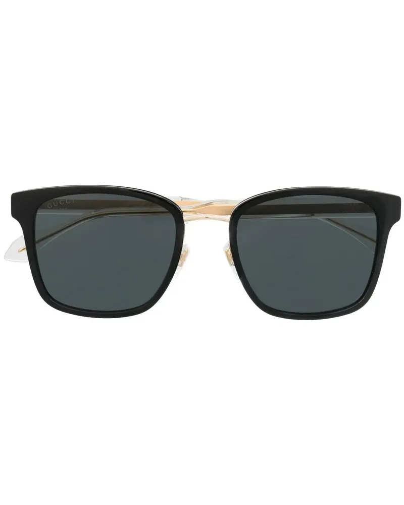 Gucci Eckige Sonnenbrille - Schwarz Schwarz