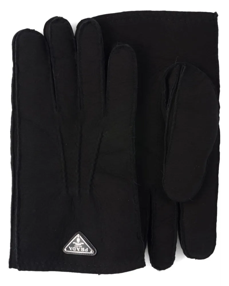 Prada Handschuhe aus Wildleder Schwarz