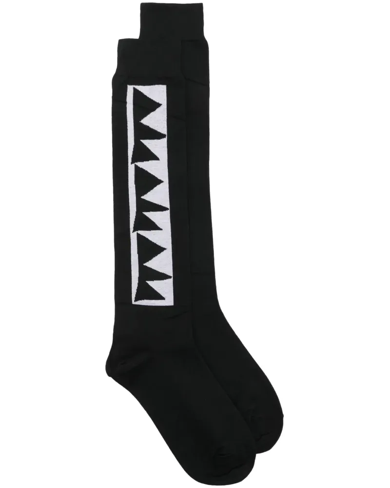 Comme des Garçons Socken mit Intarsien-Logo - Schwarz Schwarz