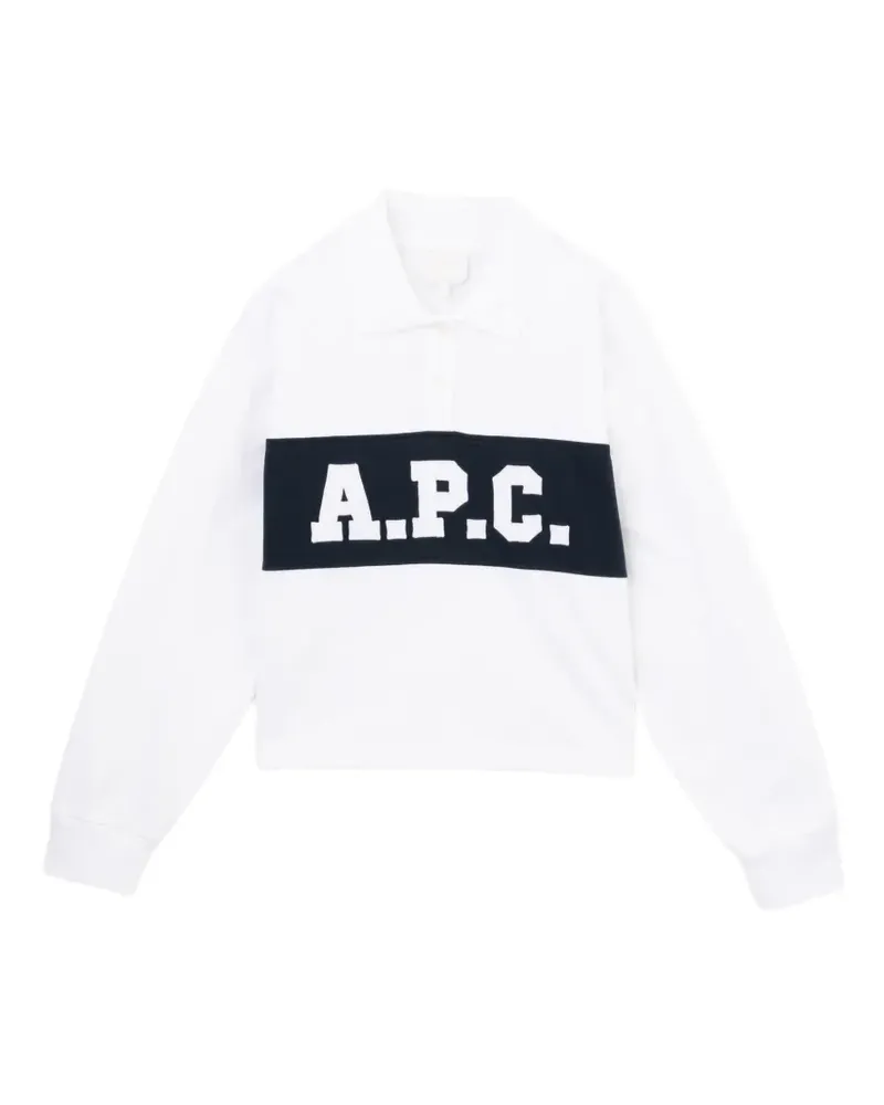 A.P.C. Poloshirt mit Logo-Stickerei - Weiß Weiß