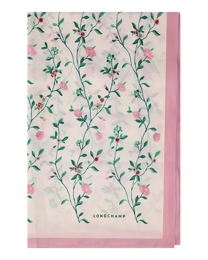 Longchamp Schal mit Blumen-Print - Rosa Rosa