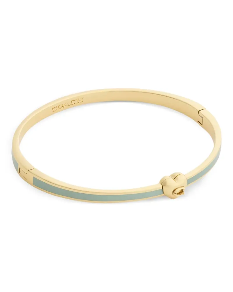 Coach heart-motif enamel bangle - Gold Gold