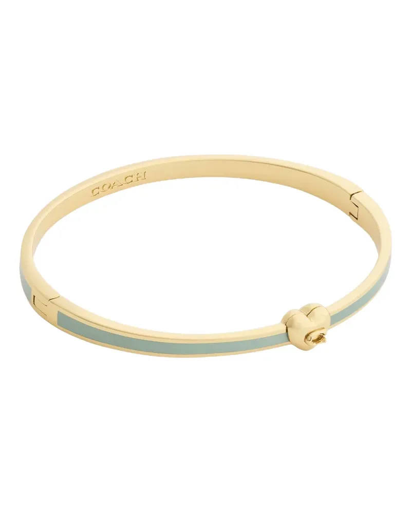 Coach heart-motif enamel bangle - Gold Gold