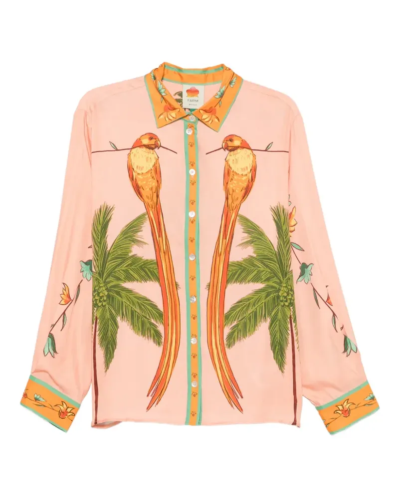 FARM Rio birds-print long-sleeve shirt - Rosa Rosa