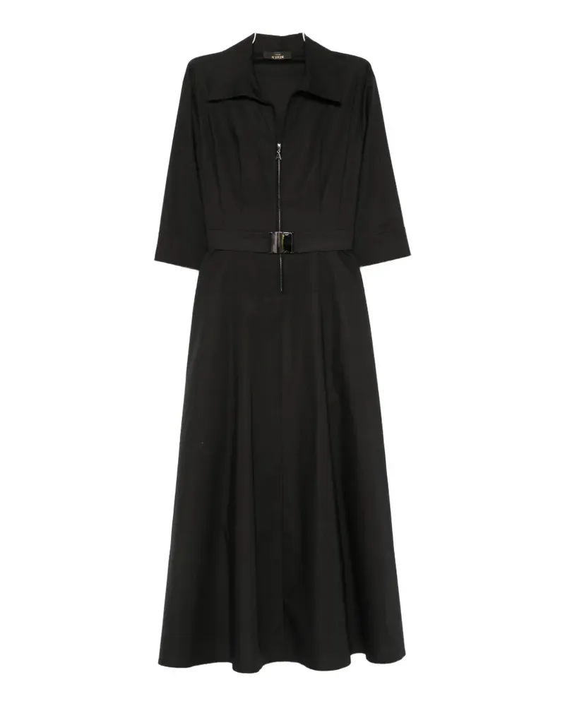Twin-Set belted zip-up midi dress - Schwarz Schwarz