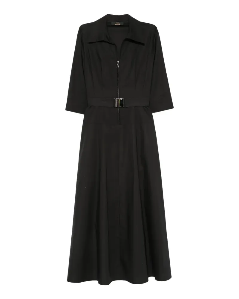 Twin-Set belted zip-up midi dress - Schwarz Schwarz