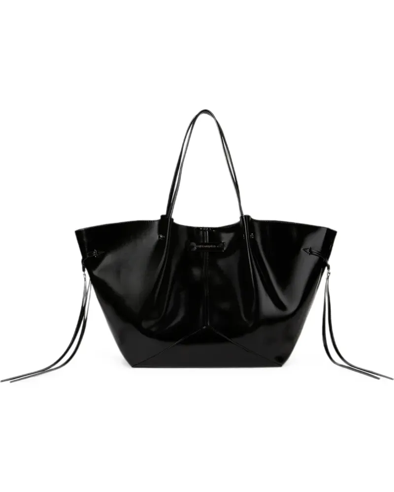 Karl Lagerfeld Großer K/Pierced Tote Bag in Glanzoptik - Schwarz Schwarz