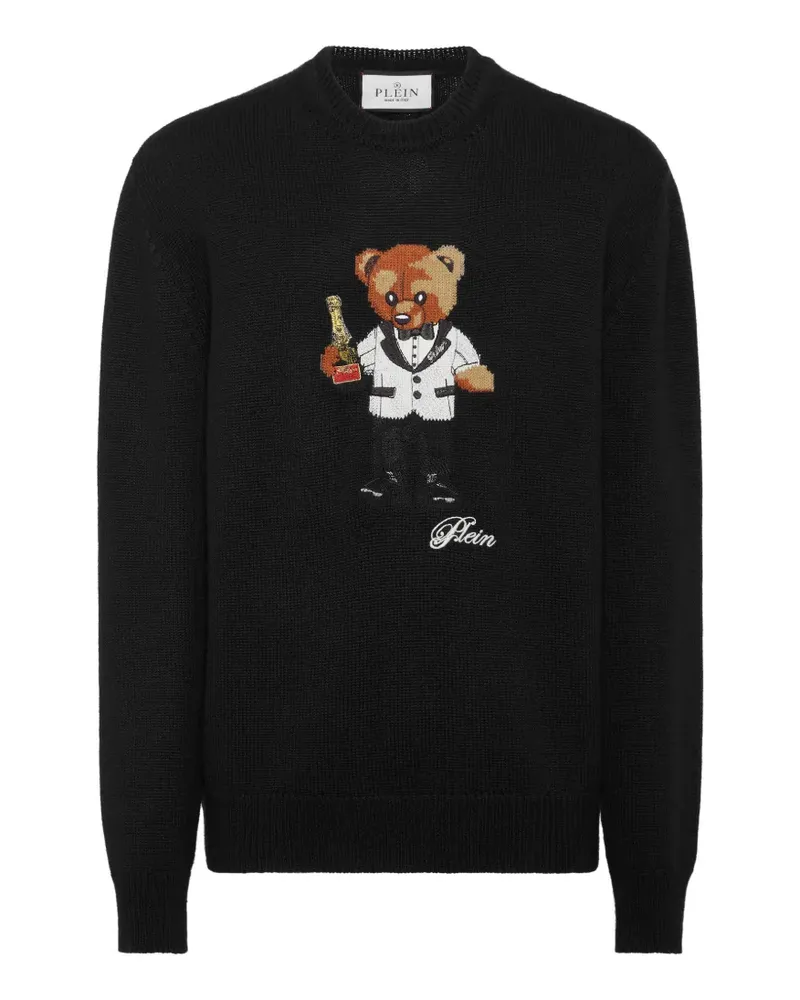 Philipp Plein Sweatshirt mit Teddy-Stickerei - Schwarz Schwarz
