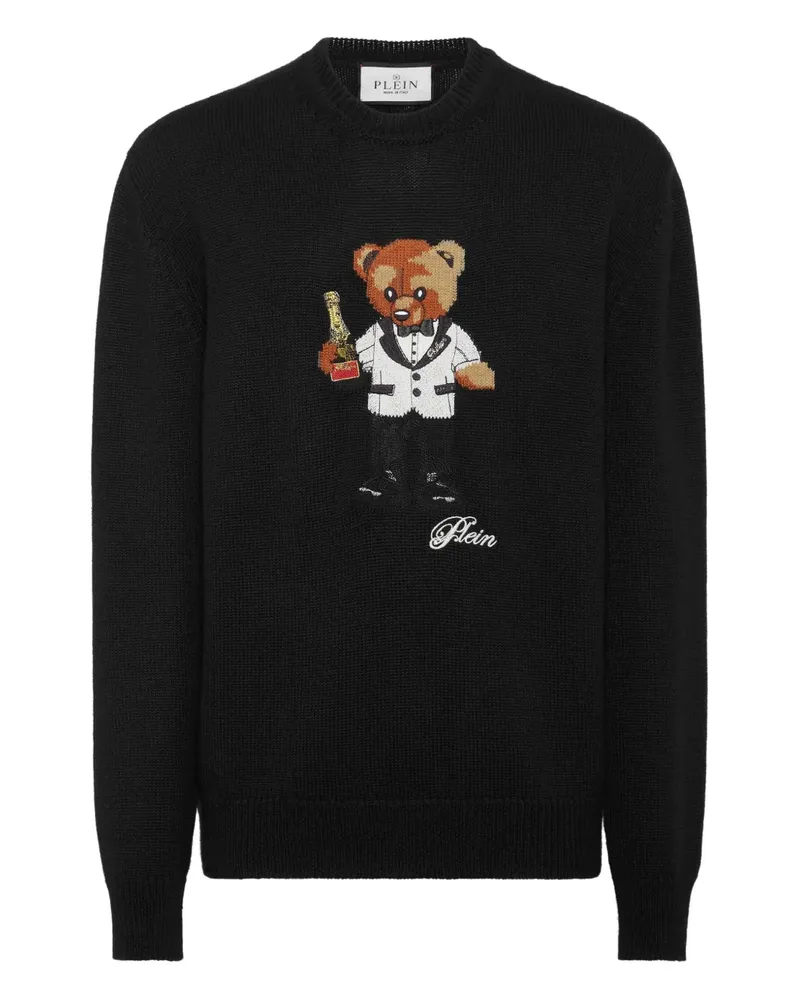 Philipp Plein Sweatshirt mit Teddy-Stickerei - Schwarz Schwarz