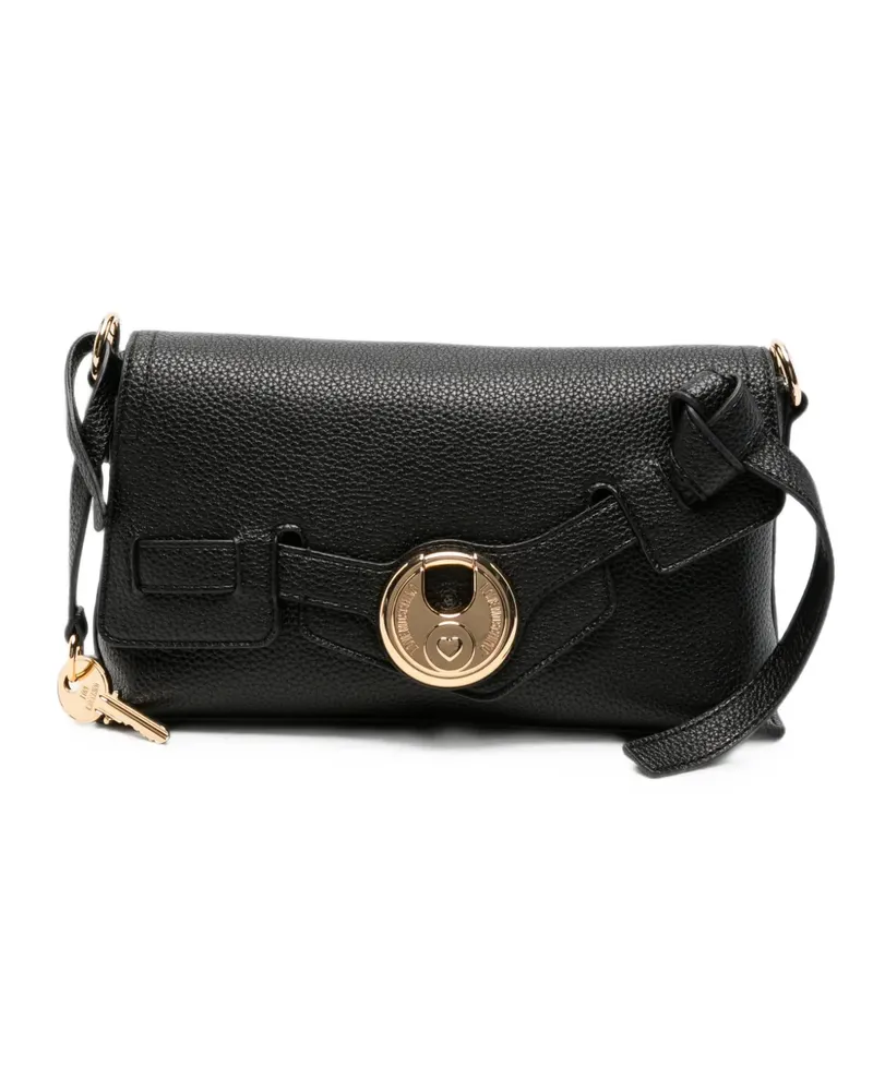 Moschino logo-plaque clutch bag - Schwarz Schwarz