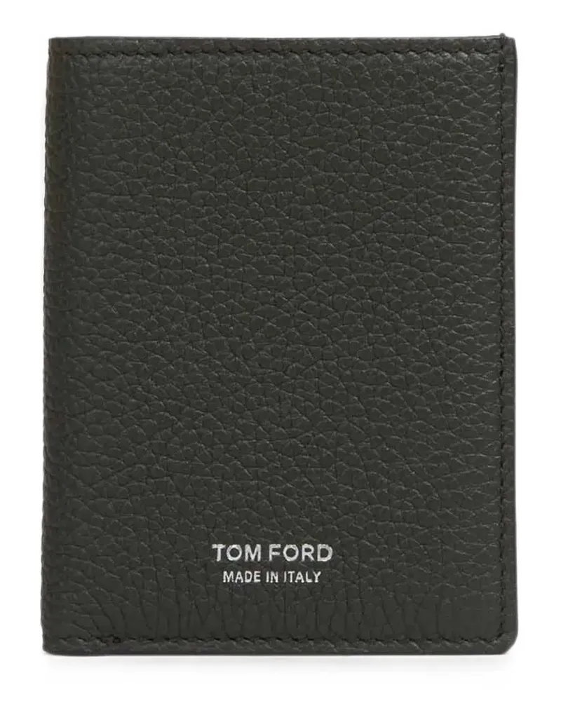 Tom Ford grained leather bi-fold cardholder - Grün Grün