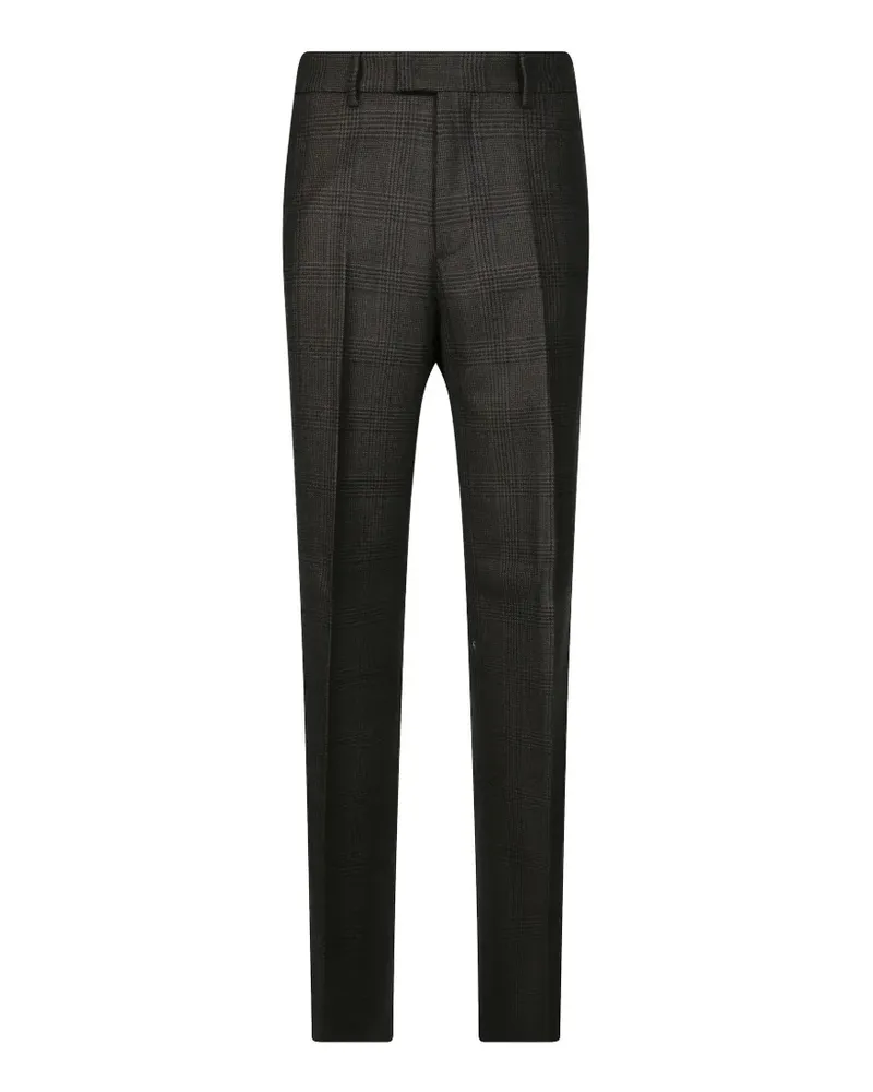 Berwich check-pattern wool tailored pants - Grau Grau