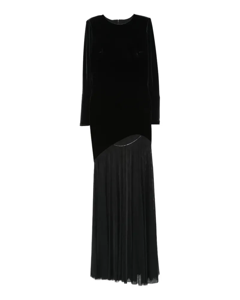 Chiara Boni velvet-effect paneled maxi dress - Schwarz Schwarz