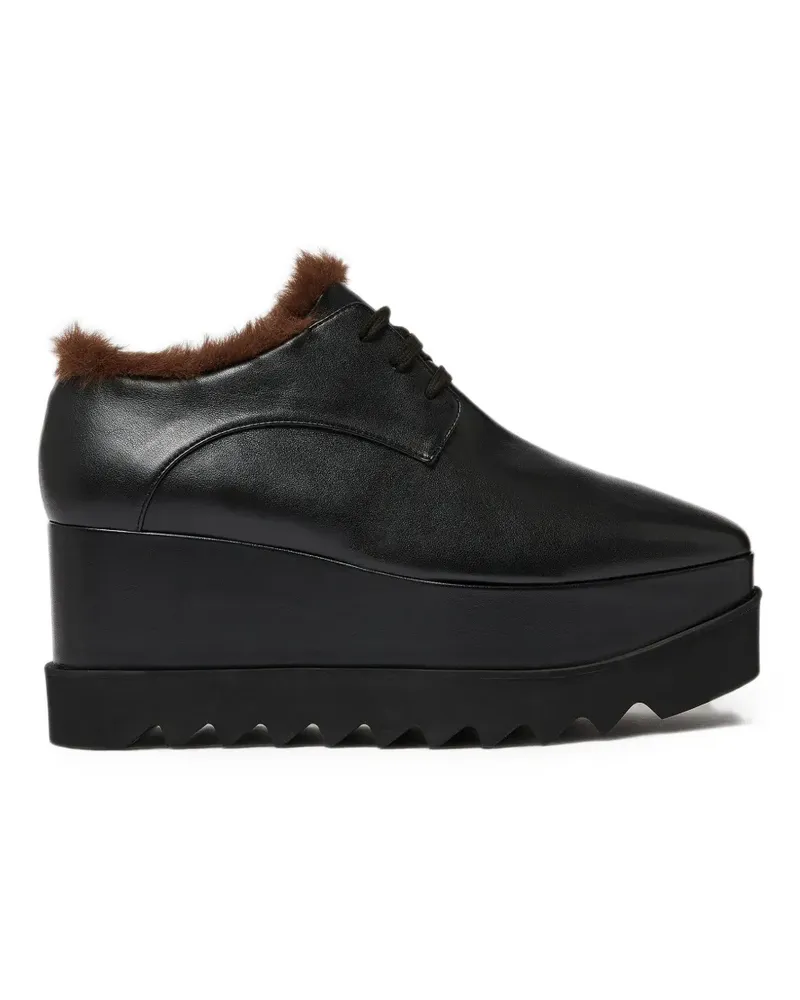 Stella McCartney Elyse Schnürschuhe aus Faux Fur - Schwarz Schwarz
