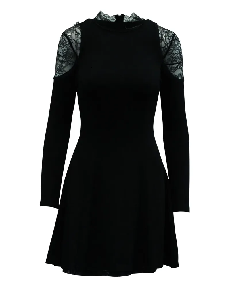 Alice + Olivia lace-collar long-sleeved dress - Schwarz Schwarz