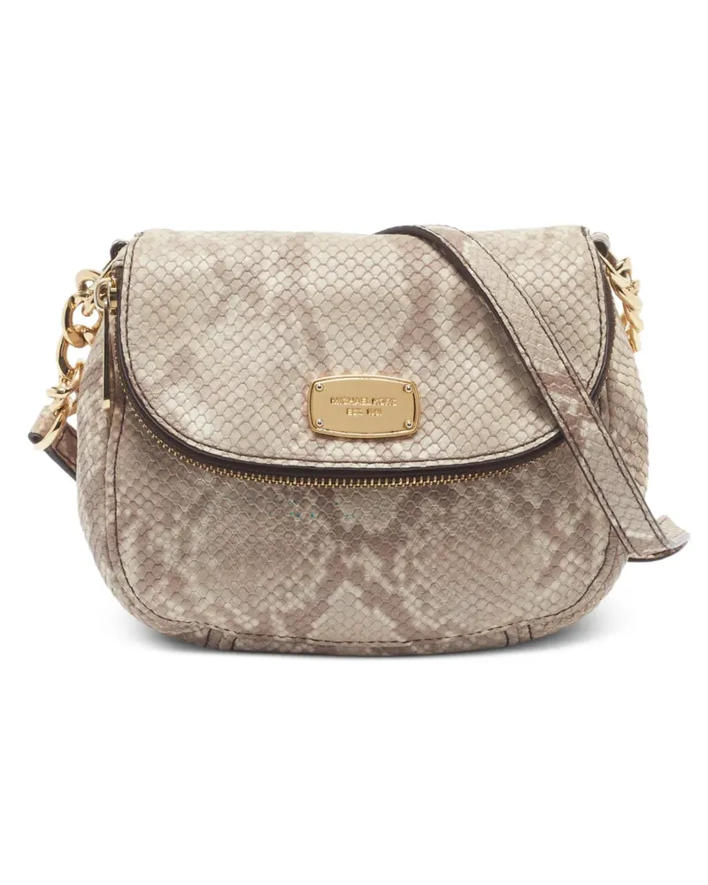 Michael Kors Bedford python-embossed crossbody bag - Nude Nude
