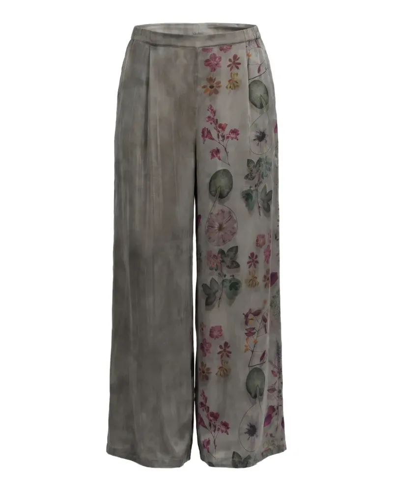 Avant Toi patchwork floral-print palazzo pants - Grau Grau