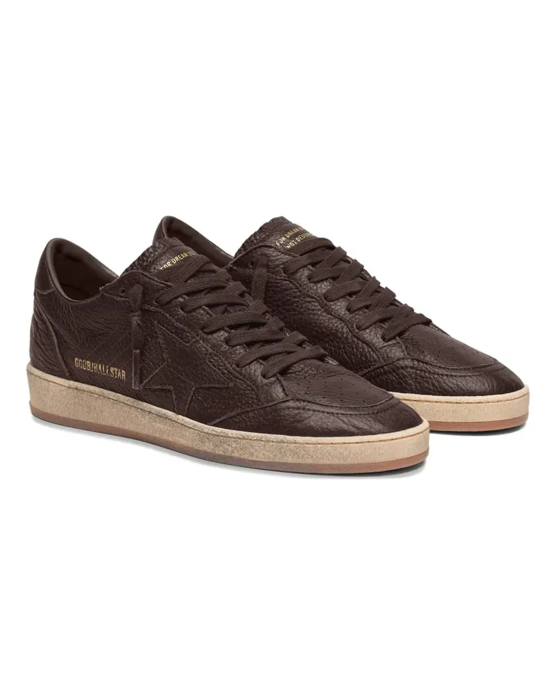 Golden Goose Ballstar Sneakers mit Obermaterial aus Leder, Stern-Applikation, Zehenkappe und Ferseneinsatz - Braun Braun