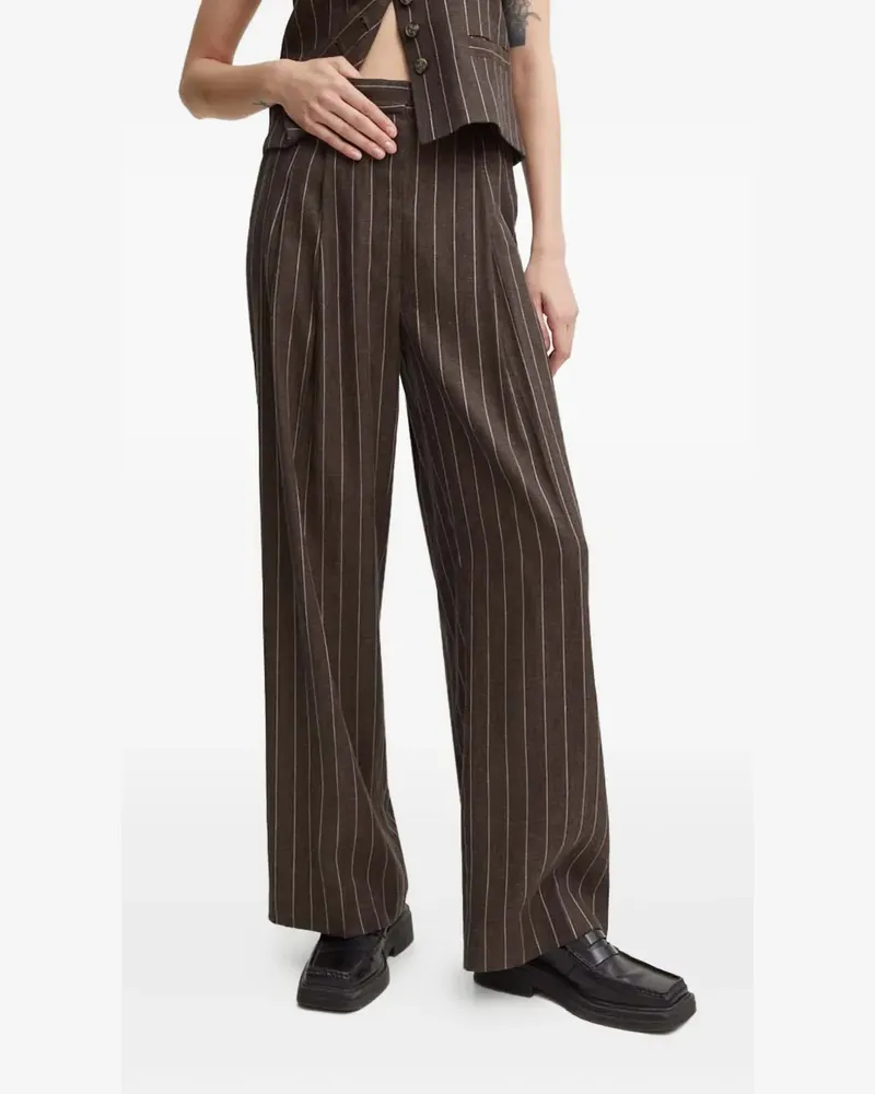 Day Birger et Mikkelsen Gestreifte Hose mit hohem Bund - Braun Braun