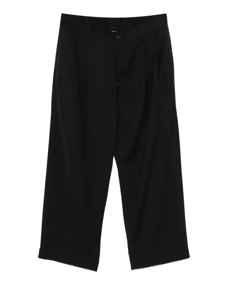 Isabel Benenato Bundfaltenhose mit Knopfmanschetten - Schwarz Schwarz