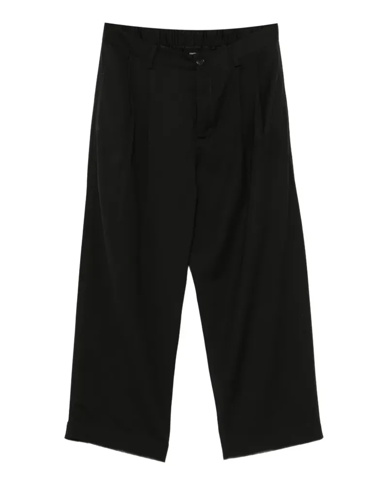 Isabel Benenato Bundfaltenhose mit Knopfmanschetten - Schwarz Schwarz