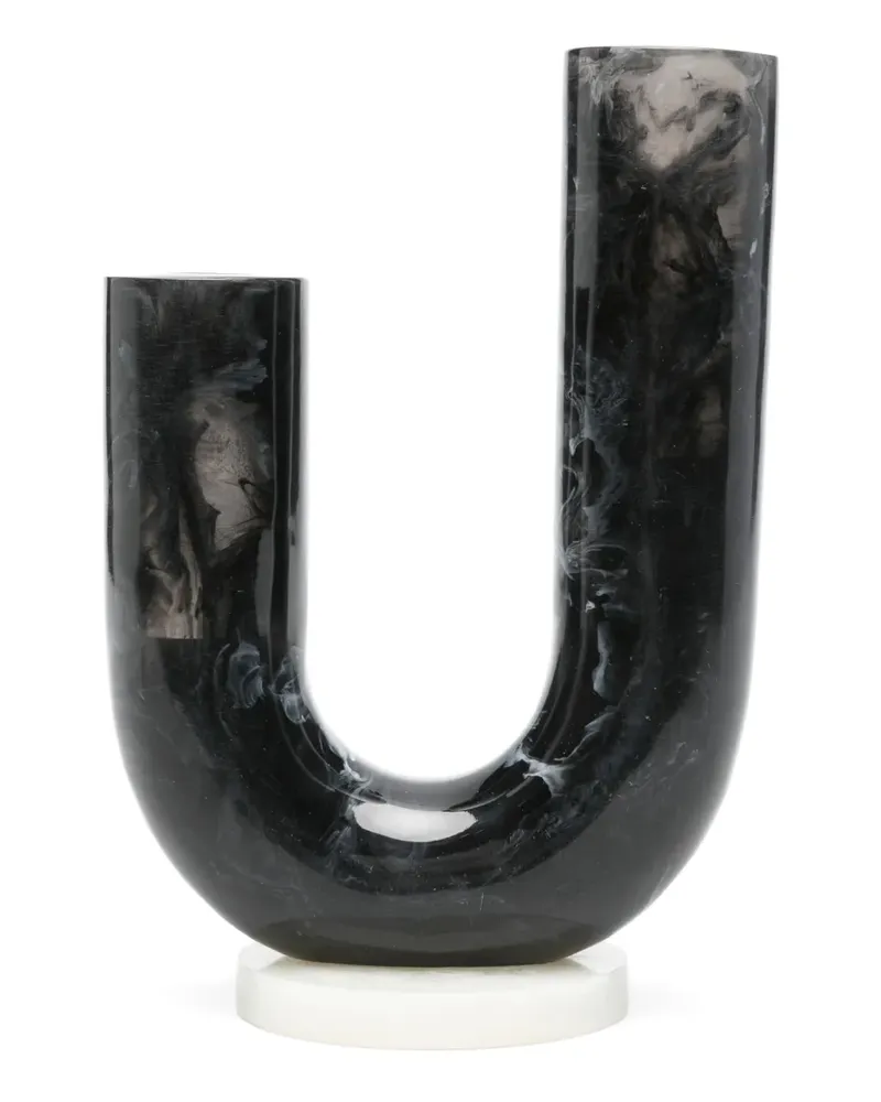 Jonathan Adler Como Double Tube Vase - Schwarz Schwarz