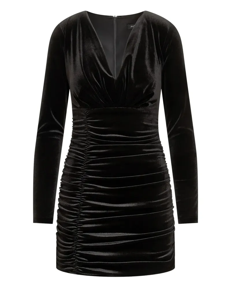 ACTUALEE Gerafftes Abito Kleid - Schwarz Schwarz