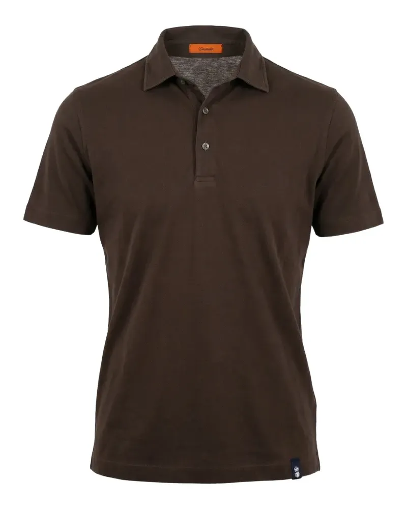 Drumohr  Poloshirt mit seitlichem Schlitz und Knopfverschluss - Braun Braun