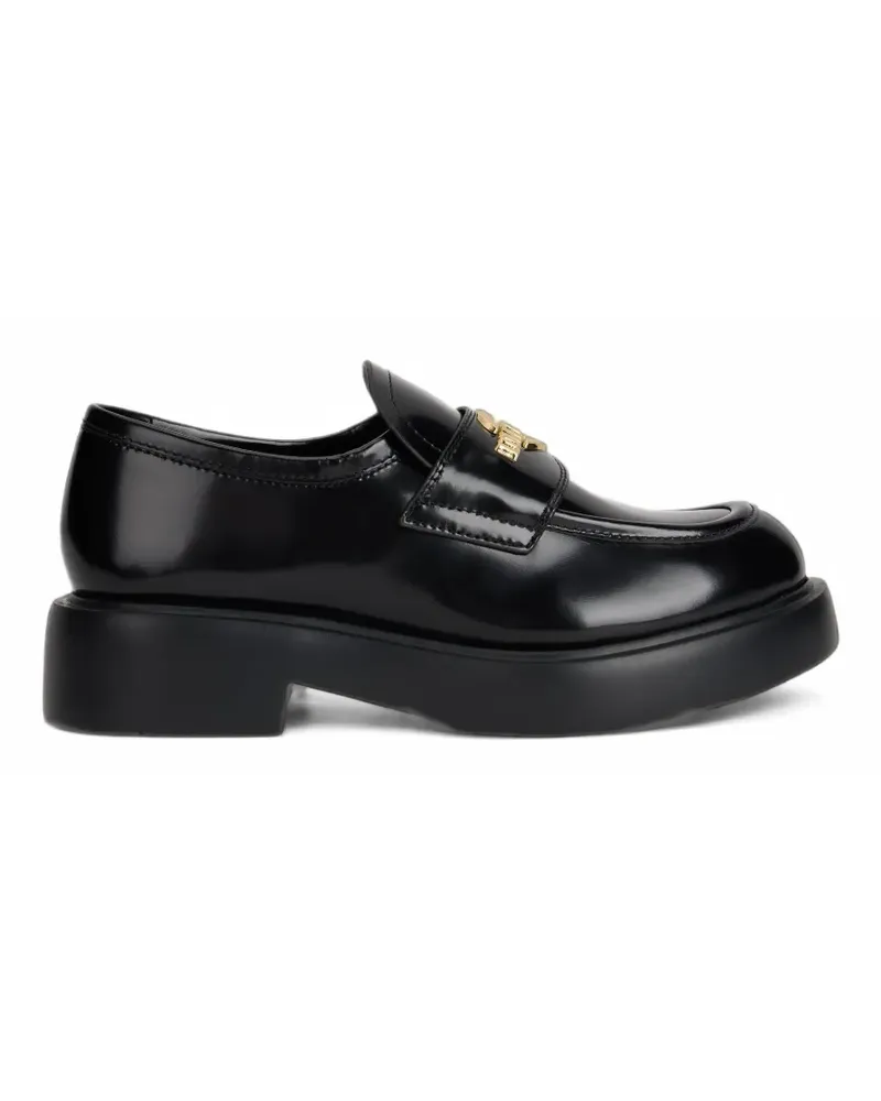Moschino logo-plaque loafers - Schwarz Schwarz