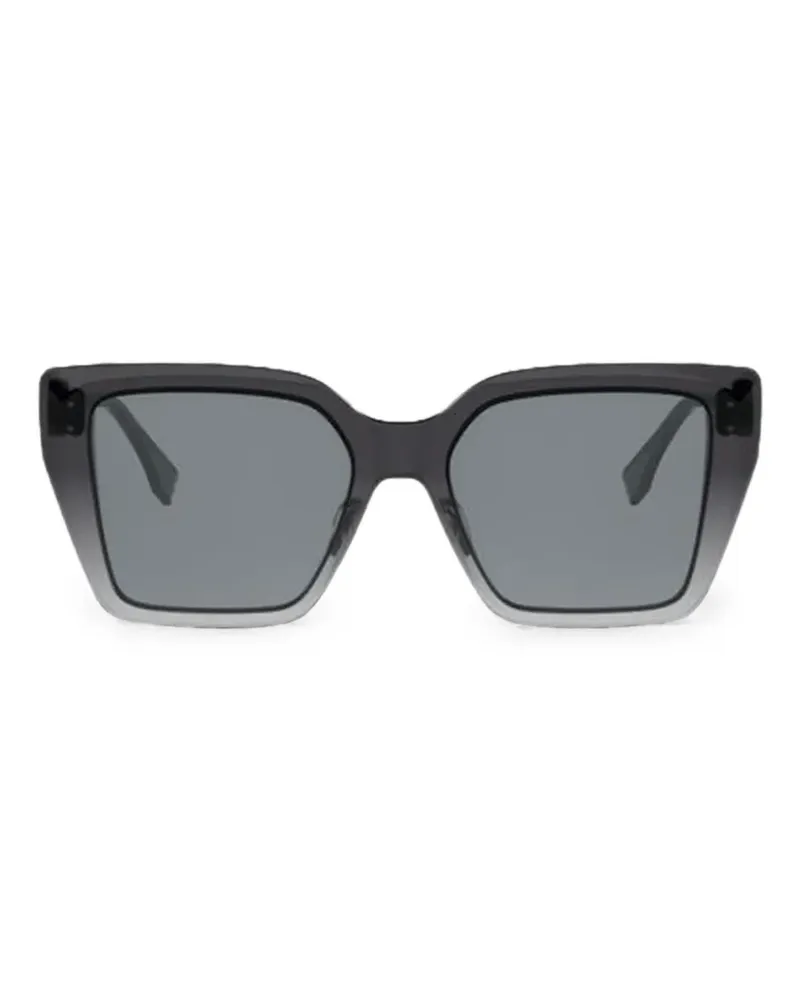 Fendi Eckige Sonnenbrille mit Rauten - Schwarz Schwarz
