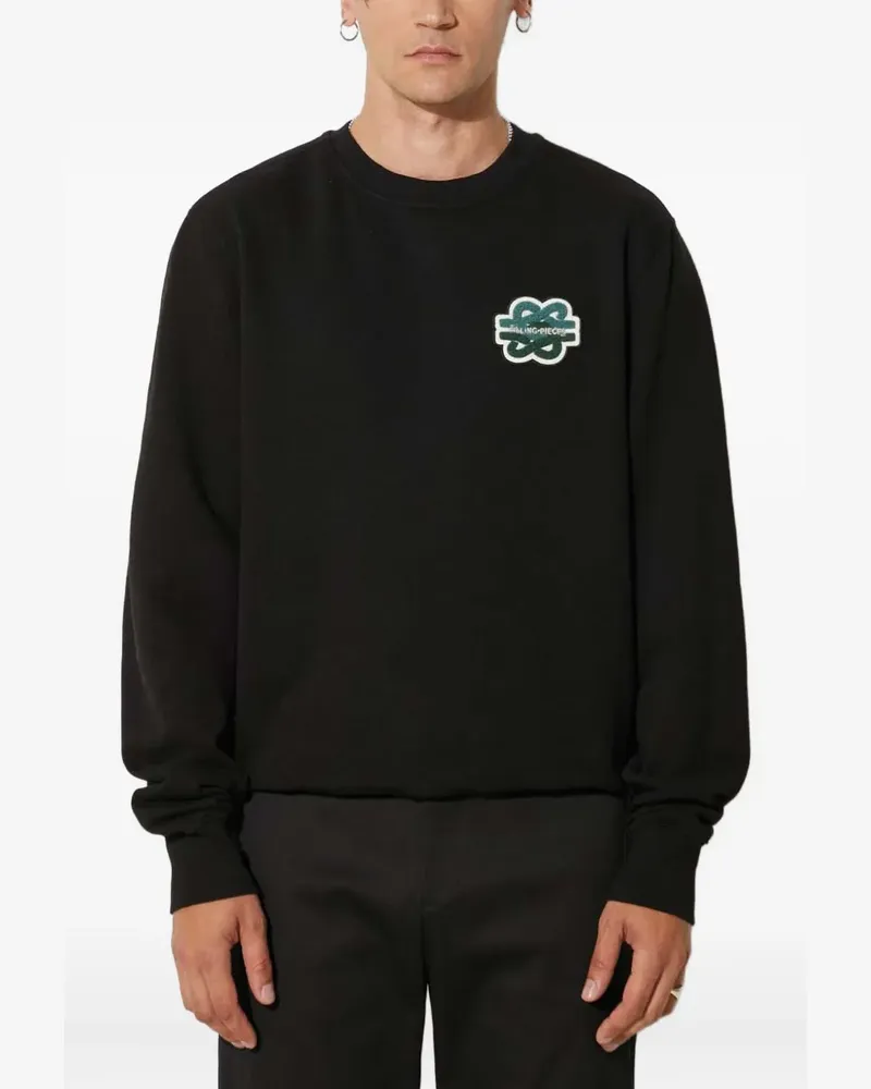 Filling Pieces Sweatshirt mit Logo-Stickerei - Schwarz Schwarz