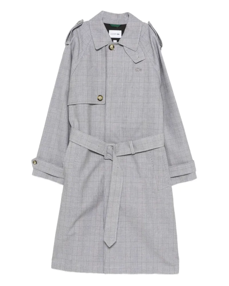 Lacoste plaid belted coat - Schwarz Schwarz