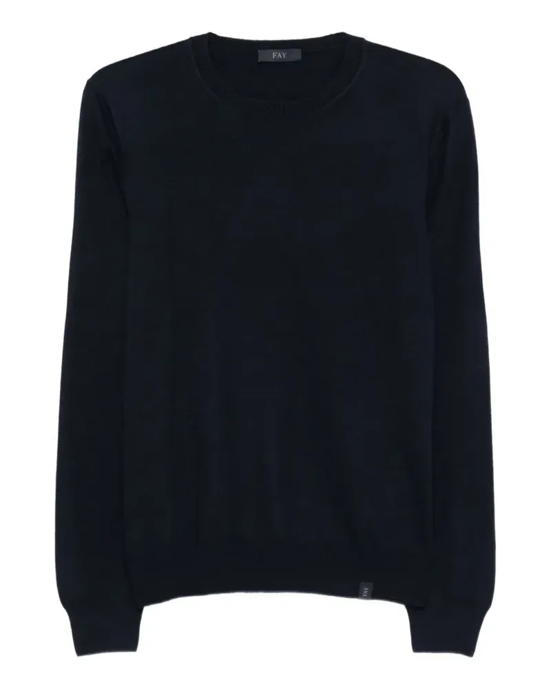 Fay Pullover mit rundem Ausschnitt - Blau Blau