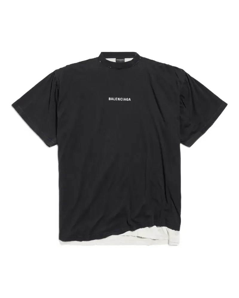 Balenciaga Ausgeblichenes T-Shirt - Schwarz Schwarz