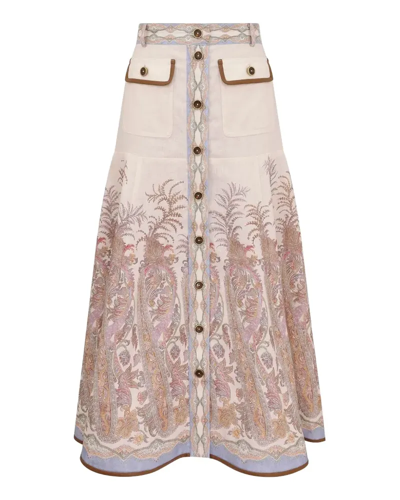 Zimmermann Alchemy A-line skirt - Nude Nude