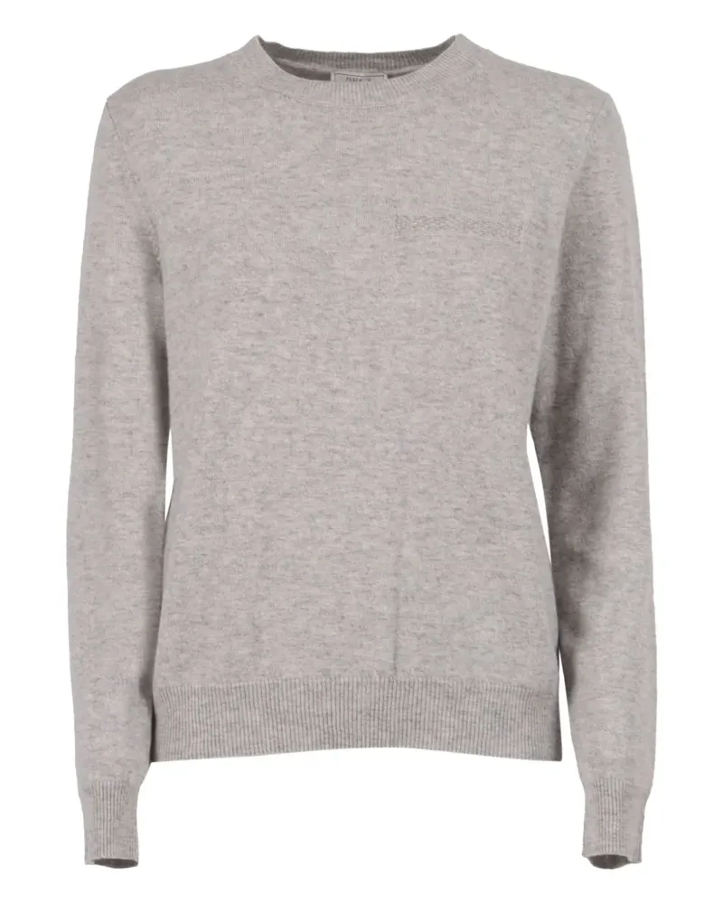 Peserico embroidered-detail crew-neck sweater - Grau Grau