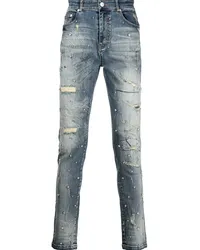 God's Masterful Children Cassidy Distressed-Jeans mit Kristallen Blau