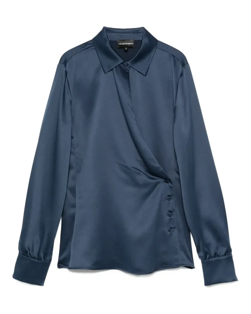 Emporio Armani Gewickeltes Satinbluse - Blau Blau