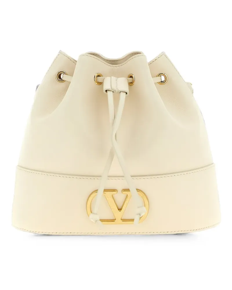 Valentino Garavani mini Vlogo Signature bucket bag in nappa leather - Nude Nude