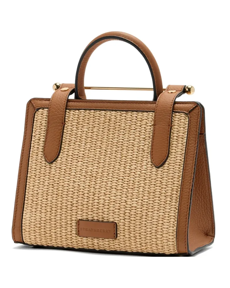 Strathberry Satchel-Tasche mit gewebtem Detail - Nude Nude