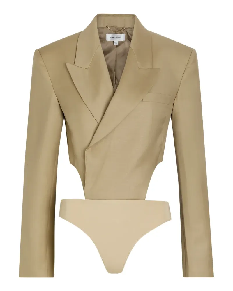Ronny Kobo Florinda cut-out double-breasted bodysuit - Nude Nude