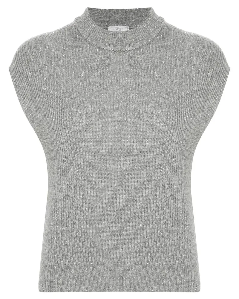 Peserico Pullover mit Pailletten Grau