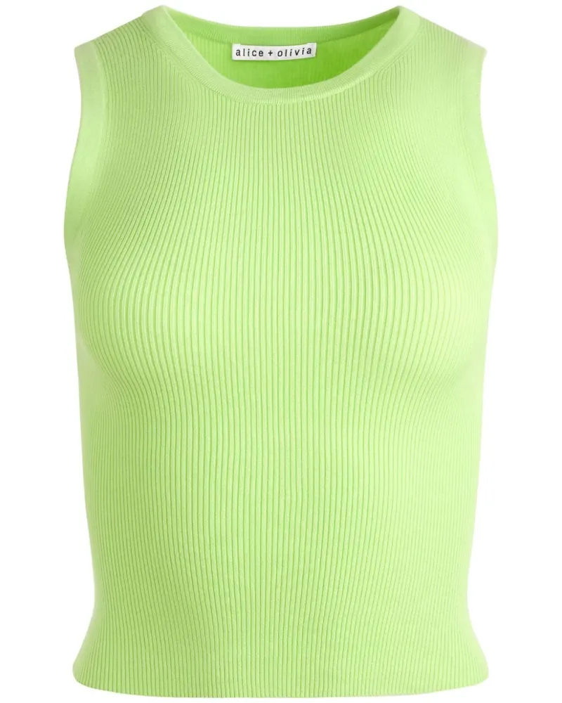 Alice + Olivia Geripptes Tonita Tanktop - Grün Grün