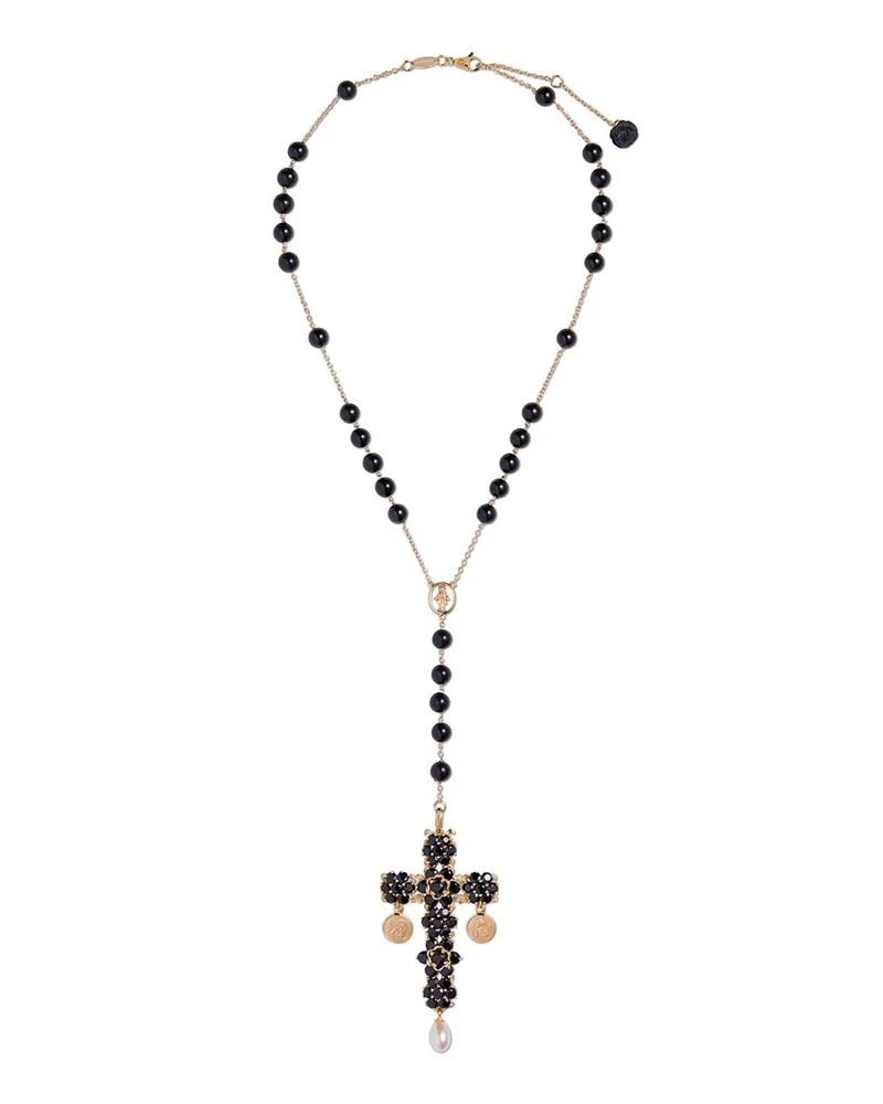 Dolce & Gabbana 18kt Sicily Rosary Gelbgoldhalskette mit Saphir Gold