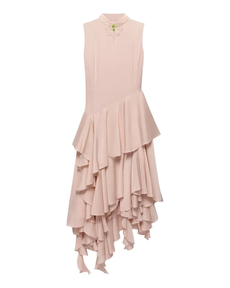 Shanghai Tang bead-embellished asymmetric Qipao dress - Rosa Rosa