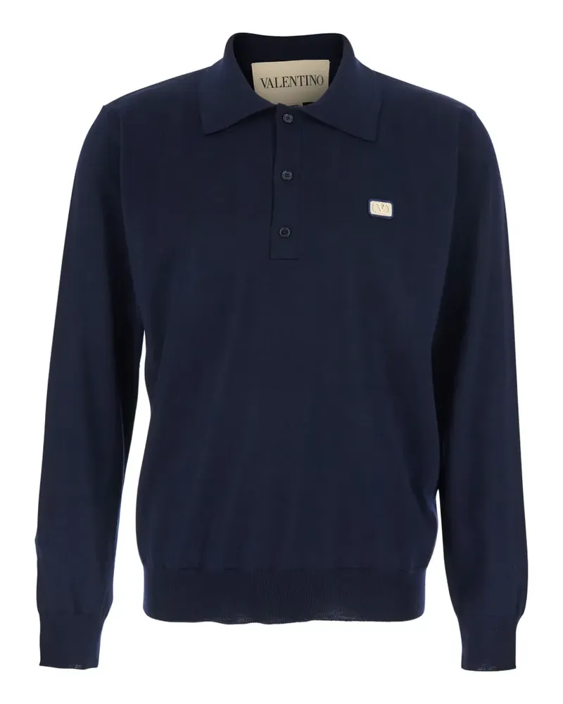 Valentino Garavani logo-plaque polo shirt - Blau Blau