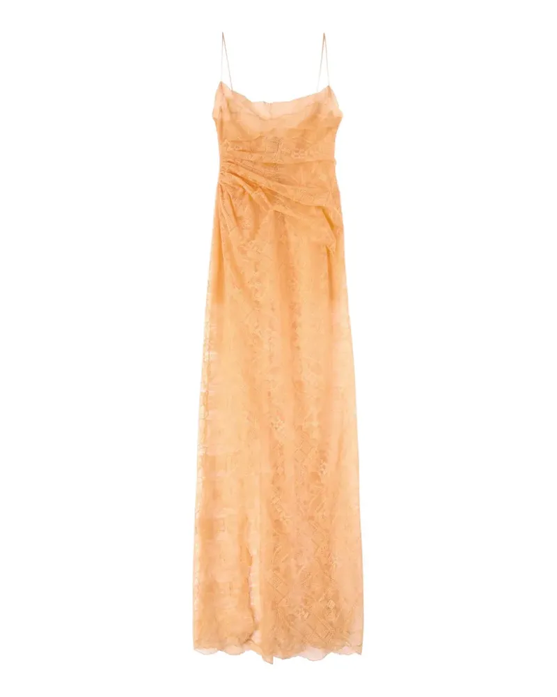 Ermanno Scervino lace-draped maxi dress - Orange Orange