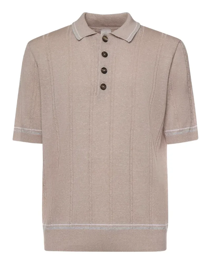 Eleventy Poloshirt mit Streifendetail - Nude Nude