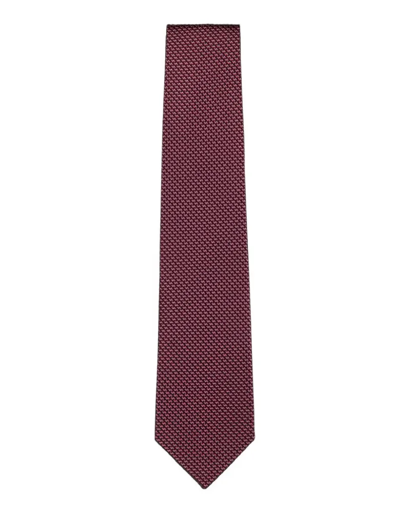 Isaia Geometrisch gemusterte Krawatte - Rot Rot